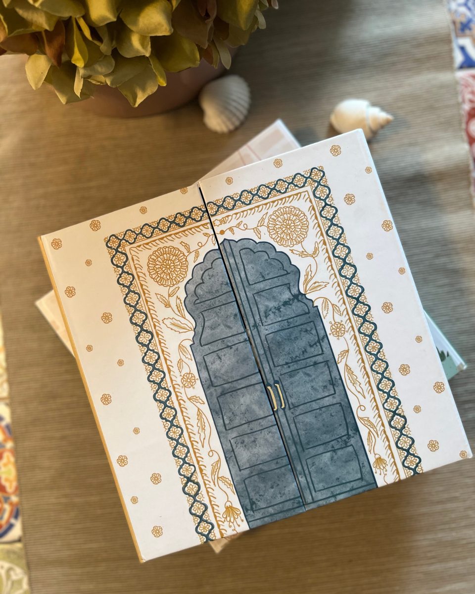 Gold and cream door-illustration decorative book