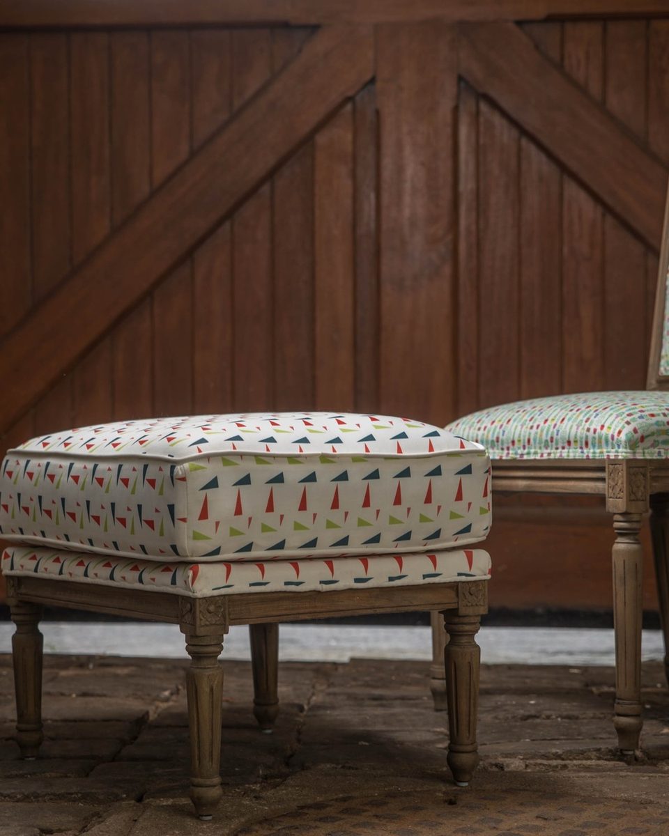 Home Furnishing — upholstered dining chair and footstool