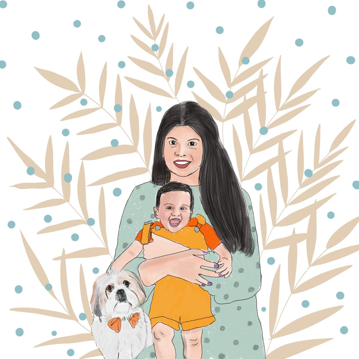 The same family redrawn as a Paper Rocket illustration